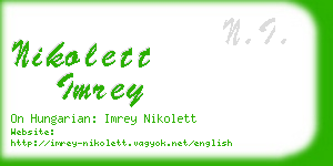 nikolett imrey business card